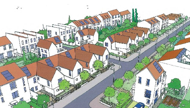 Sketch of houses